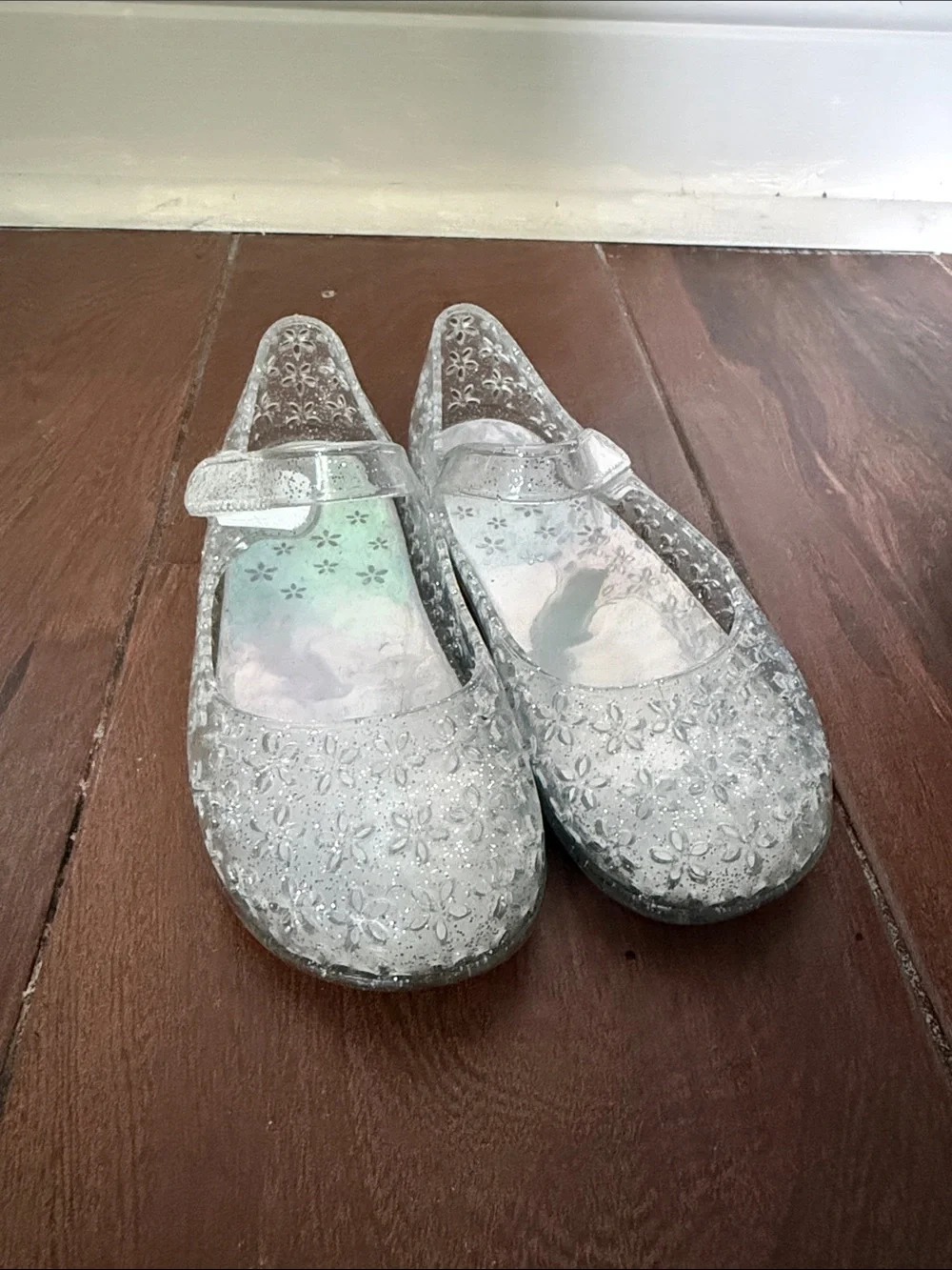 Kids Sparkle Mary Jane Shoes - clear Holographic